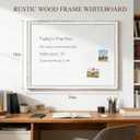 White Board for Wall, 24" x 18" Magnetic Dry Erase Board, Vintage Wooden Frame Decorative Whiteboard, Wall Mounted, White-Washed, Aesthetic Writing Board for Home, Office, School