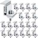 Zhengmy Solar Panel End Clamp Mounting Z Bracket Mid Clamps Aluminum Rail End Clamps Clips Adjustable Panels Grounding Gutter Kit for Pv Mounting System Install Hardware Fasteners Accessory(20 Pack)