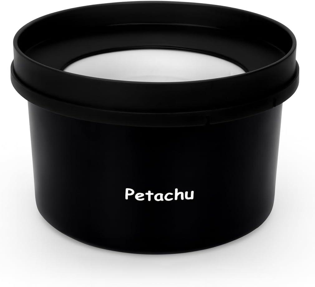 1.3 Gallon (5L) Stainless Steel Dog Water Bowl, No-Spill Floating Disk, 169 oz Large-Capacity Pet Water Feeder, Splash-Proof & Easy-to-Clean Design (Black)