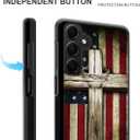for Samsung Galaxy A15 Case 6.5 with Cross American Flag Four Corner Airbag Protection Design Soft Silicone Frame Personalized Pattern Case Compatible with Samsung Galaxy A15 for Men