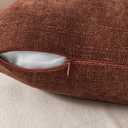 MIULEE Textured Couch Pillow Covers 20x20 Inch Pack of 2,Red Taupe Soft Thick Solid Decorative Chenille Throw Pillows Neutral Farmhouse Cushion Covers Modern Home Decor for Sofa Bedroom Living Room