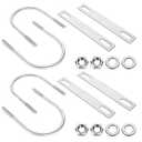 4Pack Square U-Bolts 4-1/2"(115mm) Inner Width, 304 Stainless Steel U Bolts M10 with Washers & Nuts for Replacement Parts and Accessories for Ski Boat, Fishing Boat or Sailboat Trailer