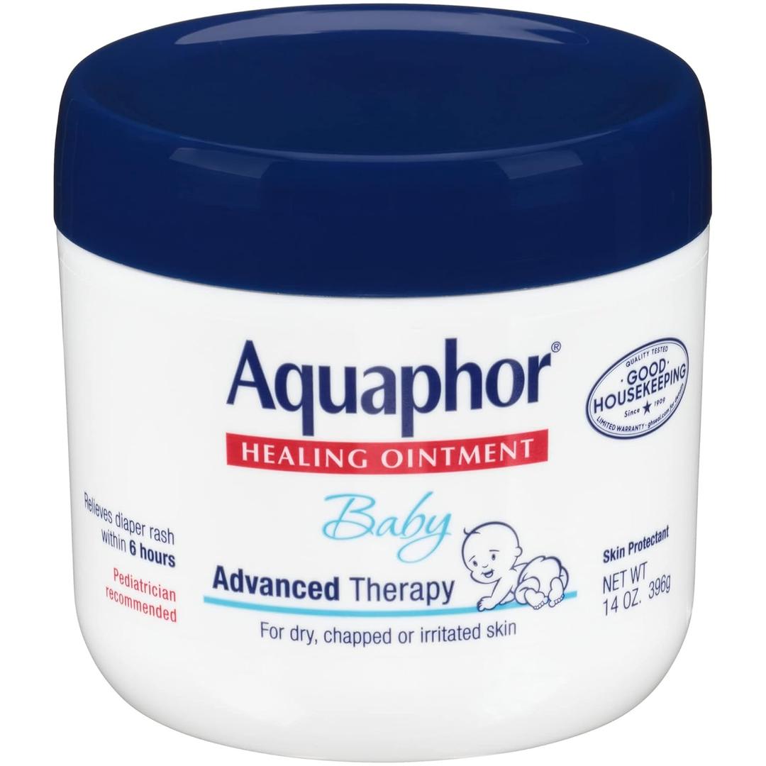 Aquaphor Baby Healing Ointment Diaper Rash and Dry Skin Protectant, 14 Fl. Oz. Jar, Best By 08, 2026