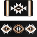 Black Boho Kitchen Rug Mat Decor Western Aztec Kitchen Rugs Sets of 2 Non-Slip Washable Kitchen Mats for Floor 2 Piece