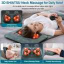 Full Body Massage Mat with Heat, Ultra Shiatsu Style Massage Pad Cushion, Body Massager Mat for Bed & Recliner,Back Massage for Bed, Vibration Therapy Pad for Total Body Massage Relaxation