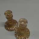 OwnMy Set of 2 Gold Glass Taper Candle Holders Decorative Glass Candlestick Holders, Modern Taper Candle Stands Candlesticks for Dining Table Centerpieces Wedding Church Decor