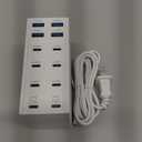 500W USB C Charger Block, 12-Port USB C Charging Station for Multiple Devices, Leather Texture Dual PD 65W Laptop Fast Charger Compatible with MacBook Pro/Air, iPad, iPhone,Galaxy and More, White