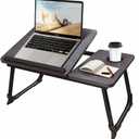 CloudTrip Laptop Desk for Bed or Couch, Lap Desk, Woking in Bed Desk, Home Office Desks, Breakfast Tray, Desk with Cup Holder, Watching Movies in Bed, Laptop Stand for Bed, Fordable Legs Desk (Black)