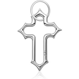Cross Carabiner Clips Cute Cool Y2K Christian Keychains Versatile Key Ring for Handbag Backpacks Belt Loop (Silver)
