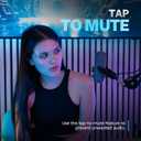 JLab JBuds Talk USB Gaming Streaming Microphone, White, USB-C Output, Cardioid, Omni, Stereo, Bi-Directional, 96k Sample Rate, Volume Control, Gain Control, and Quick Mute, 3.5mm AUX, Plug and Play