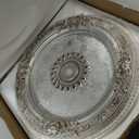24.4 inch Decorative Ceiling Medallion for light fixtures, Silver and Gold Finish