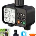 Sprinkler Timer for Garden Hose, 2 Zone Water Timer with with Auto Rain Delay, IP54 Waterproof 3.3 Large LCD Drip Irrigation System Timers for Plant, Yard, Lawns, Outdoor