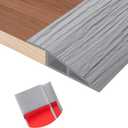 Floor Transition Strip Self Adhesive Vinyl Door Threshold for Doorways Carpet Edging Trim Overlap Edge Reducer for Laminate Floor, Carpet, Tile (Light Gray Wood Grain, 3/5" to 4/5", 10Ft)