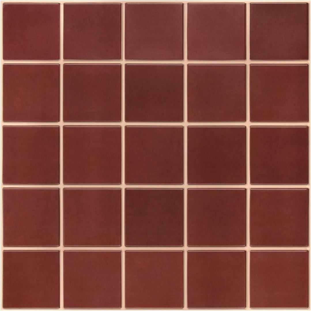 Commomy 10 Pcs Matte 3D Peel and Stick Tile 11.8"x11.8" Ultralight PVC Square Peel and Stick Backsplash for Kitchen Stick on Tiles for Bathroom,Living Room,Fireplace,Interior Wall Decor,Red