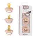 BIBS Pacifiers 0-6 Months | 3-Pack Soothers | BPA-Free Round, Anatomical & Symmetrical Nipple | Made in Denmark | Ivory Try-It Collection (Blush)