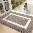 OLANLY Indoor Door Mat, 32x20, Non-Slip Absorbent Resist Dirt Entrance Mat, Washable Low-Profile Inside Entry Doormats for Entryway, Brown