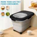 Dog Food Container, Collapsible Pet Food Storage Container 17-20 lb with Rolling Wheels & Airtight Lid, Plastic Storage Bin With Dog Food Scoop and Measuring Cups
