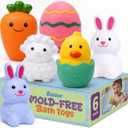 ArtCreativity Easter Basket Stuffers for Toddlers, Mold Free Bath Toys, 6 Pack, No Hole Easter Bath Toys, Soft Squeezable Bathtub Toys for Baby & Toddler, Great Easter Gifts for Kids 6 Month+