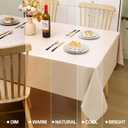 Smiry Rectangle Faux Champagne Table Cloth, Waterproof Burlap Fabric Tablecloth, Washable Decorative Farmhouse Table Covers for Kitchen, Dining, Parties, 60x120, Champagne