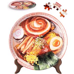 PieceRelax 3D Puzzle Plate 124 Pieces - Soy Sauce Chashu Ramen - Jigsaw Puzzle for Adults, Decorative Plate with Durable Plastic Pieces, Ideal Gift for Home or Office Dcor [PL1012]