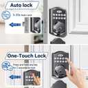 Door Lock with 2 Lever Handles - Keyless Entry Door Lock, Electronic Keypad Deadbolt, Digital Smart Code & Front Handle Sets, Auto-Locking, Easy Installation (Matte Black)