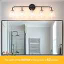 Daunton Vintage Vanity Lighting for Bathroom, Black and Gold Bathroom Vanity Light Fixtures with Clear Glass Shade, Elegant 5-Light Lighting Fixtures Over Mirror, Wall Sconce Lighting for Bedroom, 31.5in