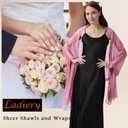 Ladiery Shawl for Women - Shawls and Wraps for Evening Dresses Chiffon Shawl and Formal Wedding Party and Gifts for Women (Pink)