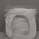 Centoco Eljer Emblem Round Toilet Seat with Square Front, Closed Front with Cover, Residential, Plastic, Made in the USA, EMB201-001, White