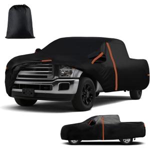 Waterproof Truck Cover for Ford F-250 / F-350 Super Duty SuperCrew 6.75' (2008-2022) & SuperCab 8' (20082016)  All-Weather Outdoor Pickup Cover with Zipper Door & Windproof Straps, Sun UV Protect