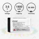 (2-Pack) 3.6V 1800mAh Battery for NNTN6923A, Motorola DTR410