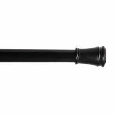 Rogers 5/8" Black Tension Curtain Rod, 48-84"