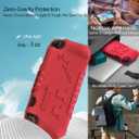 Kids Case for Nintendo Switch 2 with Game Card Slots,Kid Friendly Ultra-Light Anti-Fall & Shockproof EVA Switch 2nd Protection Cover with Ergonomic Grip, Durable Gaming Protective Shell for Teens (Red)