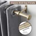 Heavy Duty Adjustable Curtain Rod, 1 Inch Long, 72 to 144 Inch, Round Cap, Ceiling Mount, Heavy Brackets, Outdoor Patio, Light Gold