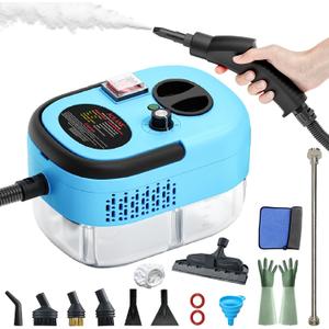 2500W Handheld Steam Cleaner, Portable Car Steamer For Auto Detailing, High-Temperature and Pressure Steam Cleaner For Home, Steam Cleaning Machine for Furniture, Kitchen, Grout, Floor, Tile (Blue)
