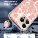 OOK Magnetic for iPhone 16 Pro Case Pink Primrose Floral Design [Compatible with MagSafe] [10FT MIL-Grade Drop Protection] Clear Bumper with Accents for iPhone 16 Pro Phone Case (6.3")