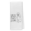 Pack of 2, Dibor Life is Better with A Poodle Kitchen Towels Dish Towels Dishcloth,Cute Poodle Puppy Dog Absorbent Drying Cloth Hand Towels Tea Towels for Bathroom Kitchen,Dog Lovers Girls Women Gifts
