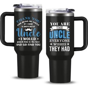 Gifts for Uncle, Uncle Tumbler 40oz With Handle, Best Uncles Gifts From Niece Nephew, Funny Uncles Gift for Father's Day Birthday Christmas, Gift for Funcle Coffee Mug
