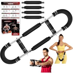 Twister Arm Trainer, 30-160 lbs Adjustable Twister Arm Chest Exerciser with 2/4 Spring & Poster for Men & Women, Detachable Power Twister Home Fitness Equipment for Enhancing Upper Body Muscle