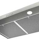 Broan-NuTone BCSQ130SS Three-Speed Glacier Under-Cabinet Range Hood with LED Lights ADA Capable, 1.5 Sones, 375 Max Blower CFM, 30-Inch, Stainless Steel