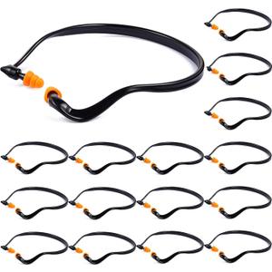 BBTO Banded Earplugs for Shooting Range Band Ear Plugs Lightweight Silicone Earplugs for Hearing Protection, Noise Reduction, Work, Construction, Sleeping, Concerts, Sports Racing(Orange,16 Pcs)