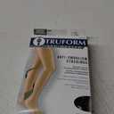 Truform Anti Embolism Stockings, Thigh High Post Surgery Recovery Hospital Style, 18 mmHg Compression for Men and Women, Full Length TED Hose, Closed Toe,  (Large (1 Pair), Black)
