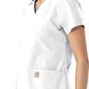 Carhartt Scrubs for Women, Force Essentials, V-Neck Tops with 5 Pockets (White, M)