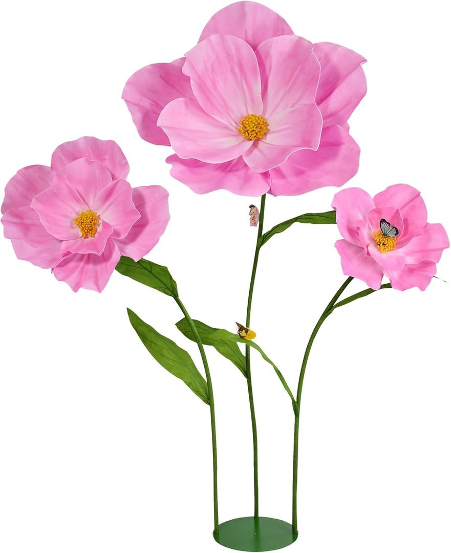 5.8 Ft Giant Artificial Flowers for Decoration,Large EVA Flower Decor,Wedding Arrangements, Birthday Party Banquet Background,Hotel,Office,Window Display (Pink)