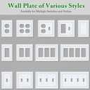 Pure White Decorative Outlet Covers Wall Plates, Bamboo Fiber Light Switch Covers, Natural Material Electric Receptacle Switch Plate Outlet Cover of various styles (1 Gang Duplex 4 Pack)
