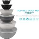 BoxedHome BPA Free Plastic Round Mixing Bowl with Lids, 12 Pack Nesting Bowls with Lids Set, Microwave and Dishwasher Safe Prep & Serving Bowls Great for Mixing, Baking, Serving (Grey, 12pcs)