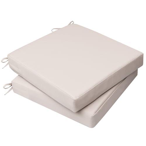 AAAAAcessories Outdoor Seat Cushions for Chairs, Waterproof, Fade-Resistant, 18" x 18" x 2", Patio Furniture Replacement Cushions, Set of 2, Sandstone Beige