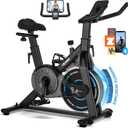 Exercise Bike, CHAOKE Quiet Adjustable Magnetic Resistance Stationary Bike for Home Cardio with App Compatible, 350LB Weight Capacity Indoor Cycling Bike with Comfortable Seat & Digital Display (Newly Upgraded Magnetic + App Compatible -Black Blue)