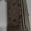 Asuwish Phone Case for Samsung Galaxy S10 Plus Zipper Wallet Detachable Cell Cover with Tempered Glass Screen Protector Crossbody Strap Flower Card Holder S10+ S10plus 10S Edge S 10 10plus Women Gray