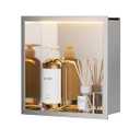 QAOYEDE LED Shower Niche with Lights 12"x12" Stainless Steel No Tile Needed