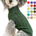 Dog Sweater for Small Medium Large Dogs - Warm Winter Turtleneck Knit Dog Sweaters Soft Pet Cat Clothes Christmas Coat Indoor Outdoor Use for Puppy Kitten Male Female Girl Boy Pets (Wood Green)